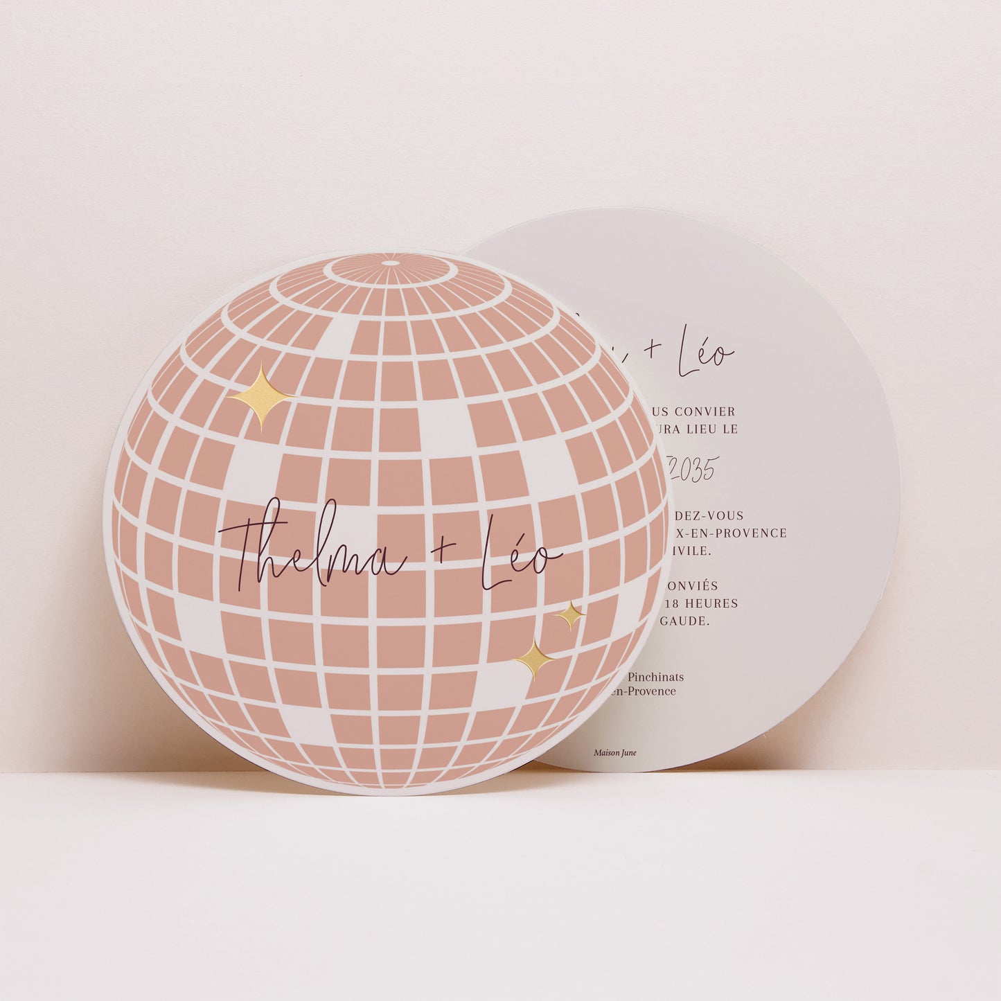 Faire-part Mariage Rond Disco Ball photo N° 1