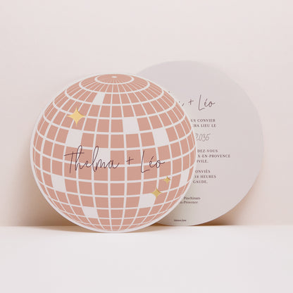 Faire-part Mariage Rond Disco Ball photo N° 1