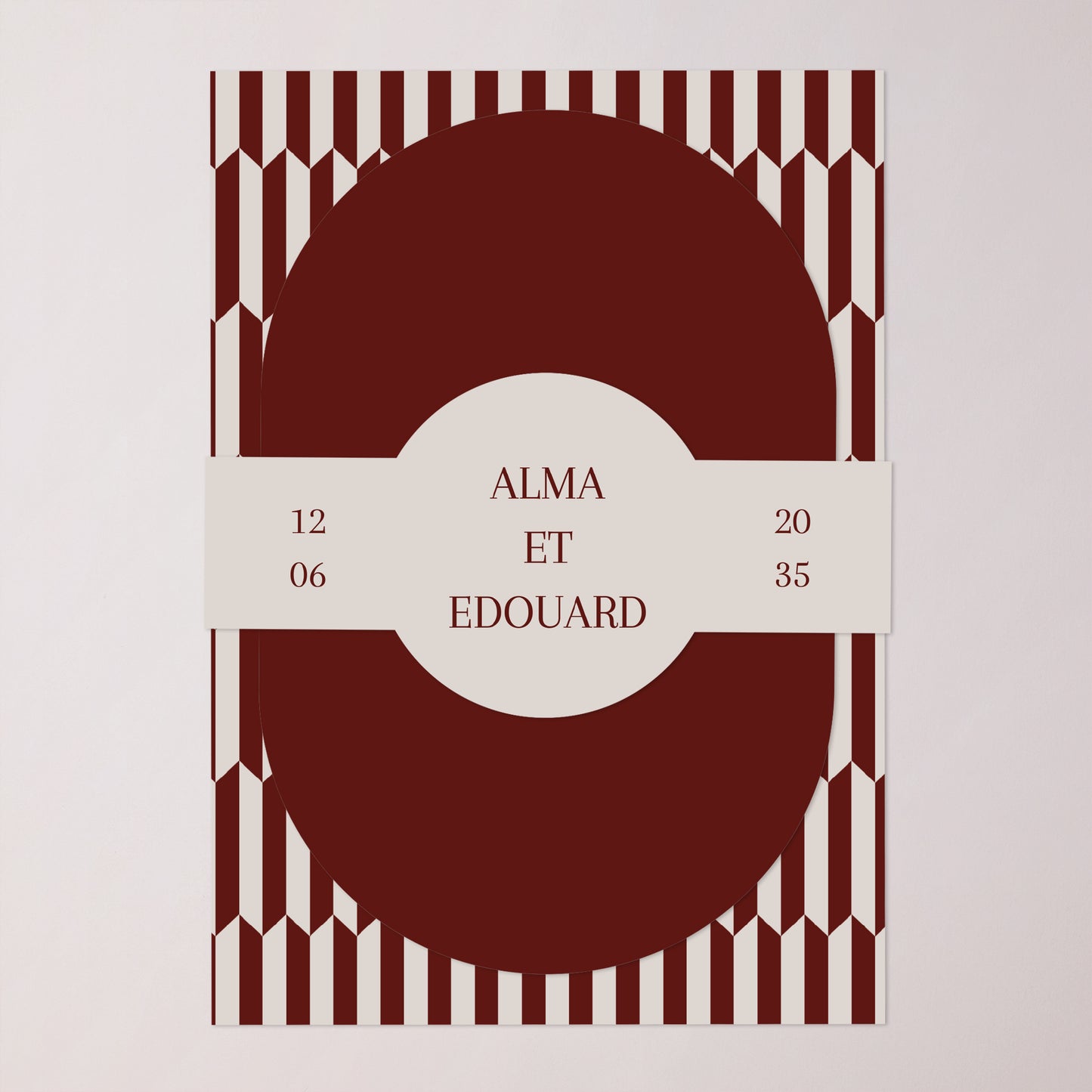 Faire-part Mariage bandeau, 2 cartes Old Money photo N° 1