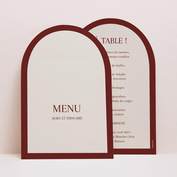 Menu Mariage Arche Old Money photo