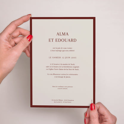 Faire-part Mariage Grand format rectangle Old Money photo N° 3