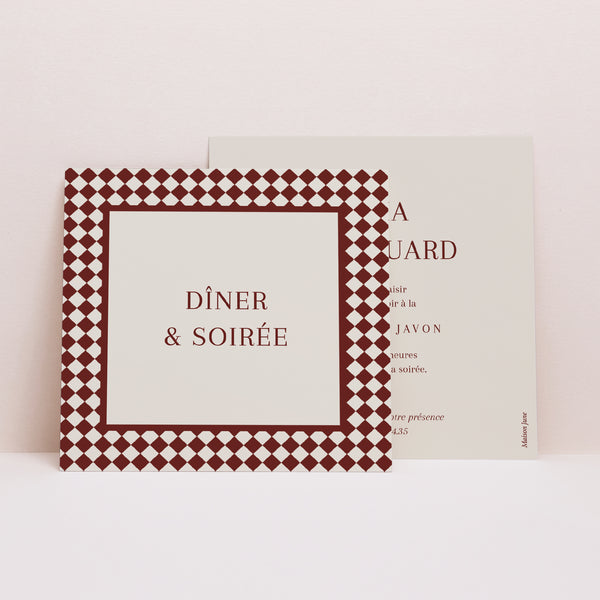 Invitations Mariage Carré Old Money photo