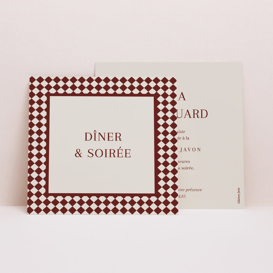 Invitations Mariage Carré Old Money photo