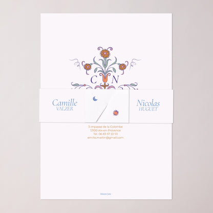 Faire-part Mariage bandeau, 2 cartes Décorum Amoureux photo N° 4