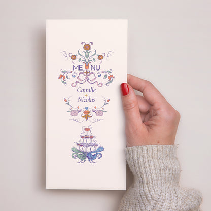 Menu Mariage Panoramique portrait Décorum Amoureux photo N° 2