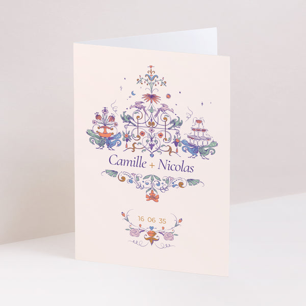 Faire-part Mariage Portrait double volet Décorum Amoureux photo