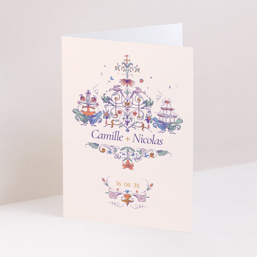 Faire-part Mariage Portrait double volet Décorum Amoureux photo