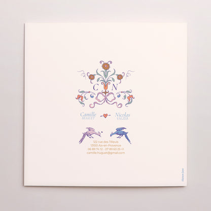 Faire-part Mariage Carré double volet Décorum Amoureux photo N° 3