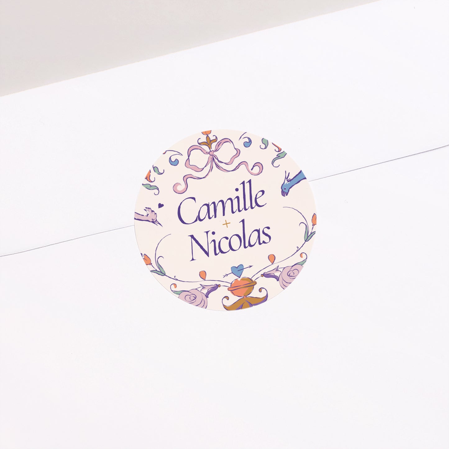 Sticker Mariage Rond Décorum Amoureux photo N° 1