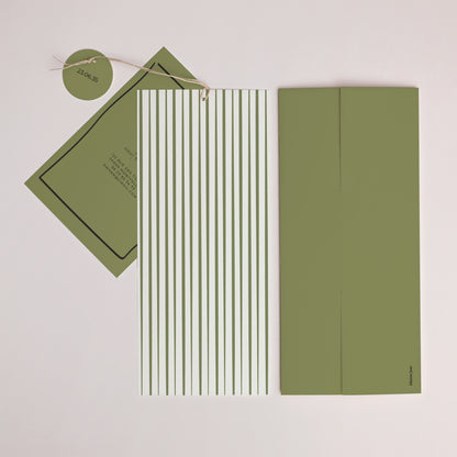 Faire-part Mariage Pochette portrait 2 cartes, étiquette All Green photo N° 4