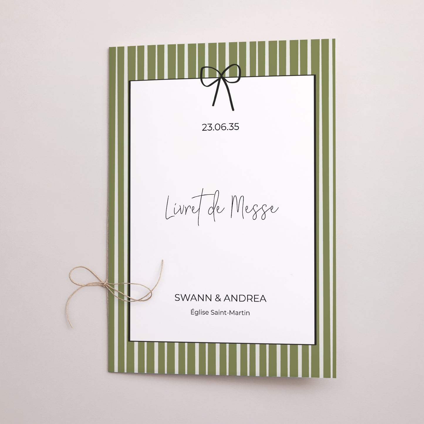 Livret de messe Mariage Double volet All Green photo N° 1