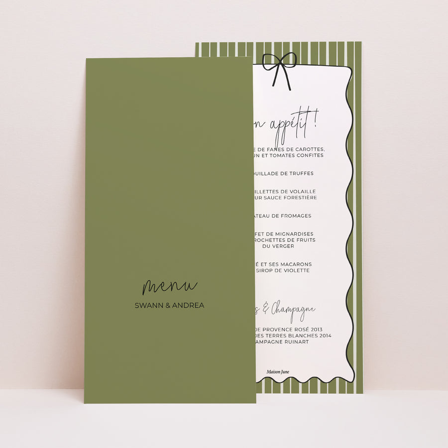 Menu Mariage Panoramique portrait All Green photo