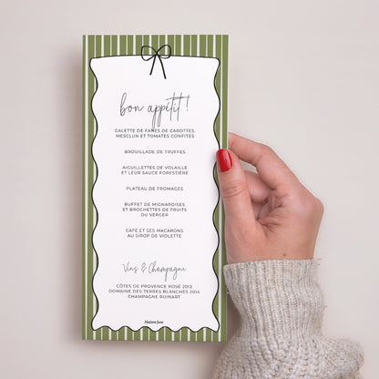 Menu Mariage Panoramique portrait All Green photo N° 3