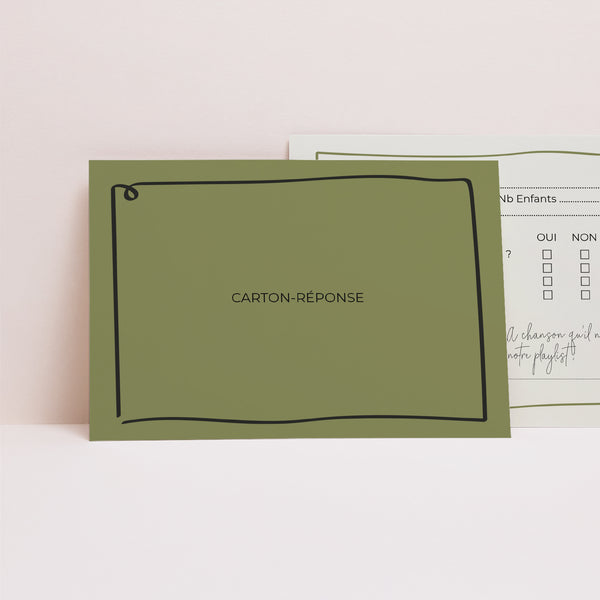 Carton réponse Mariage Paysage All Green photo