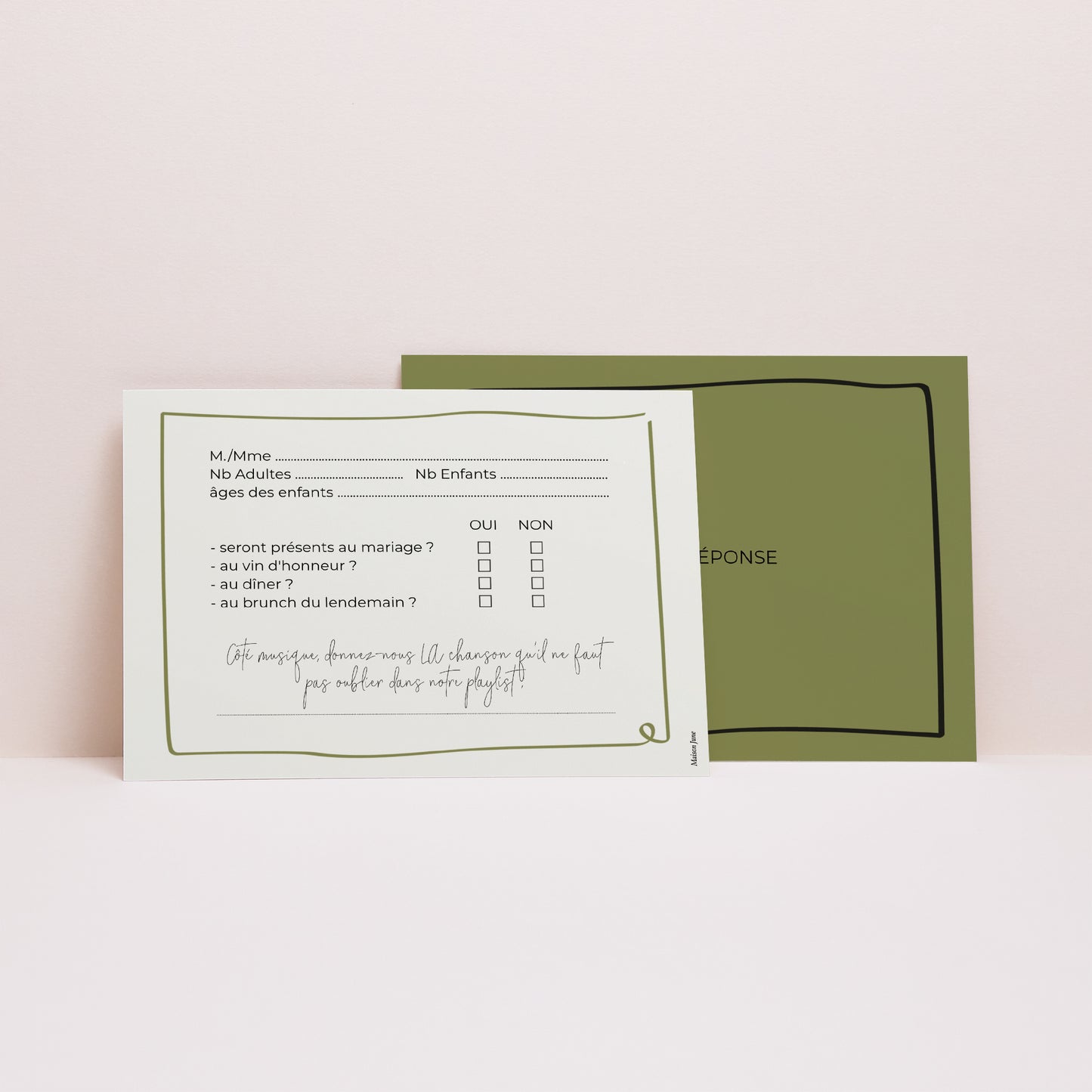 Carton réponse Mariage Paysage All Green photo N° 2