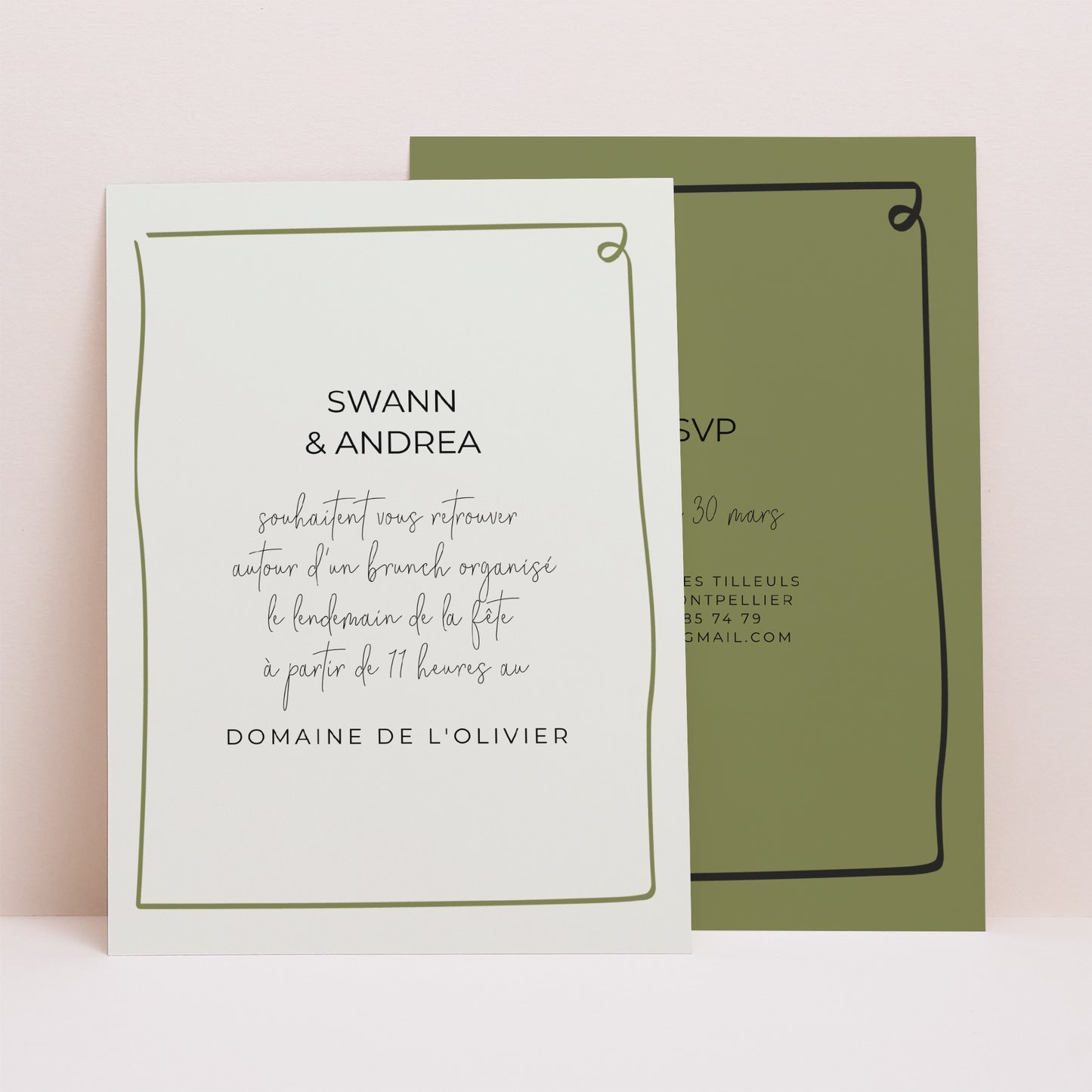 Invitations Mariage Portrait All Green photo N° 1