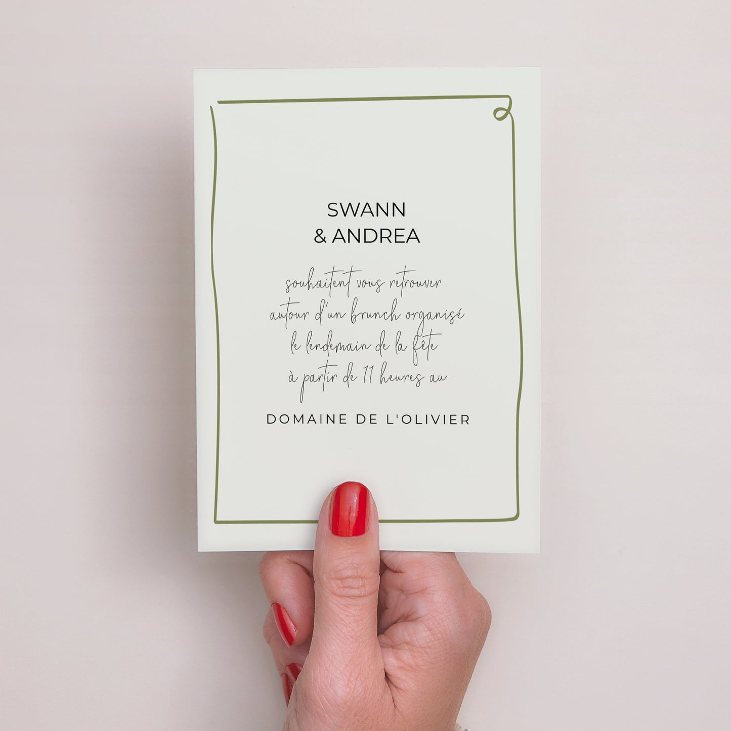 Invitations Mariage Portrait All Green photo N° 2