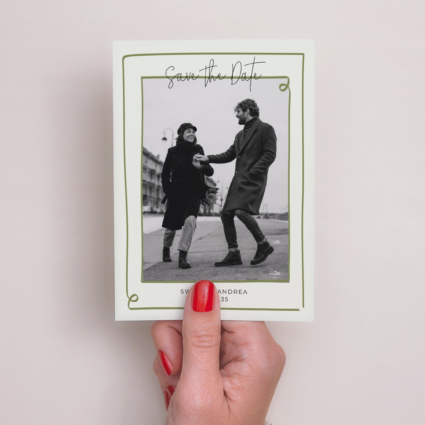 Save the date Mariage Portrait All Green photo N° 2