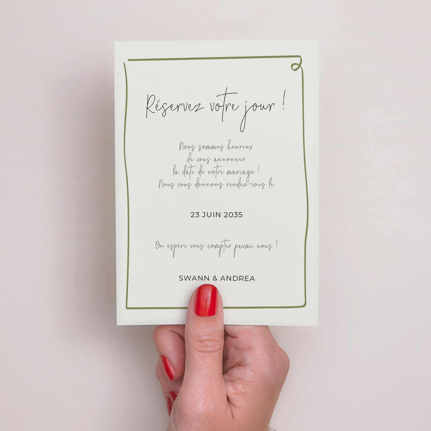 Save the date Mariage Portrait All Green photo N° 3