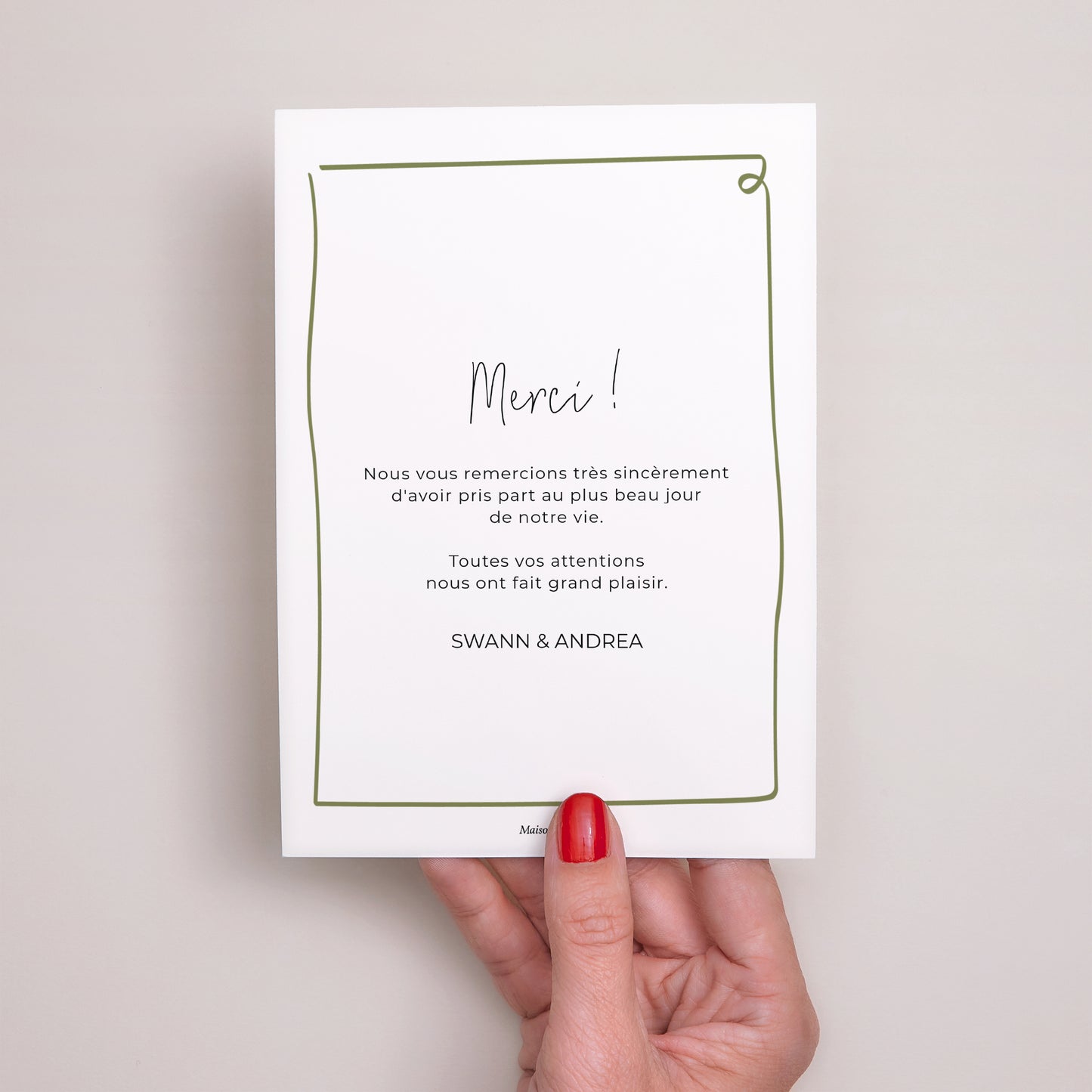 Remerciements Mariage Portrait All Green photo N° 3