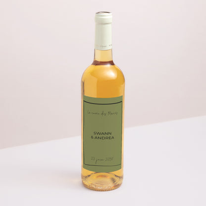 Etiquette bouteille Mariage Portrait All Green photo N° 1