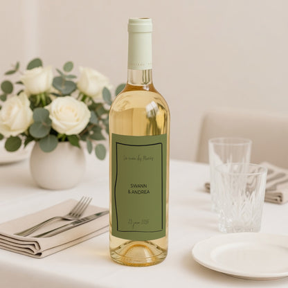 Etiquette bouteille Mariage Portrait All Green photo N° 2
