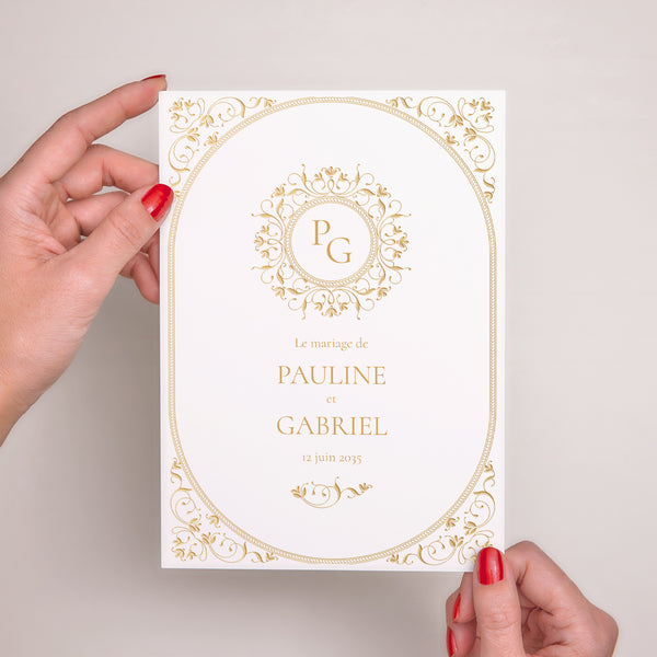 Faire-part Mariage Grand format rectangle Baroque Romance photo