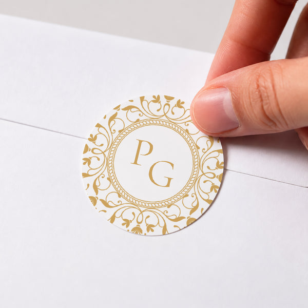 Sticker Mariage Rond Baroque Romance photo