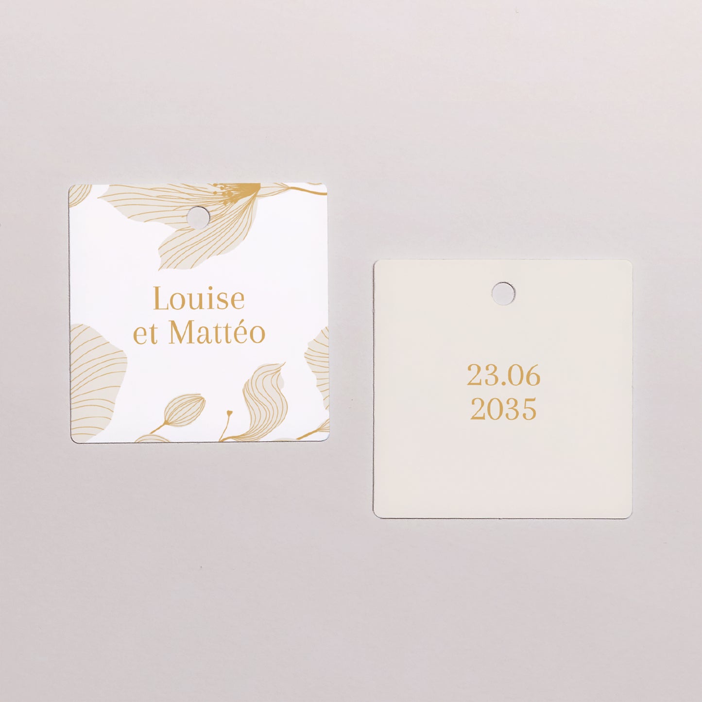 Boîte à dragées Mariage boule avec étiquette carrée Linéa d’Or photo N° 3