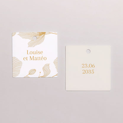 Boîte à dragées Mariage boule avec étiquette carrée Linéa d’Or photo N° 3