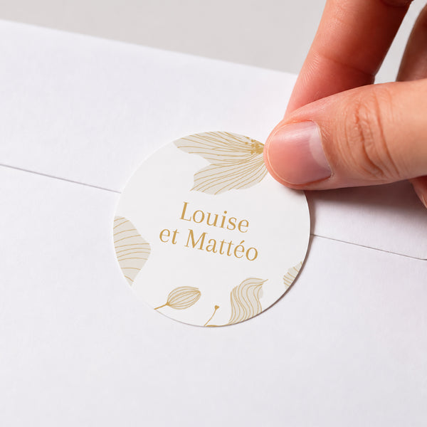 Sticker Mariage Rond Linéa d’Or photo
