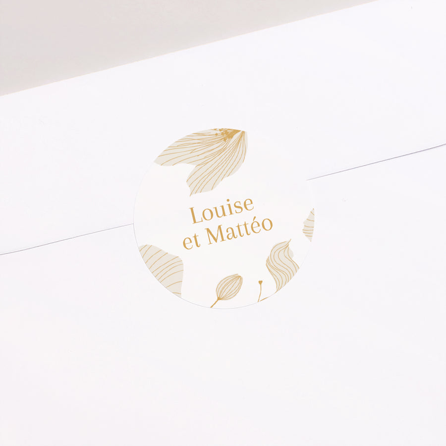 Sticker Mariage Rond Linéa d’Or photo