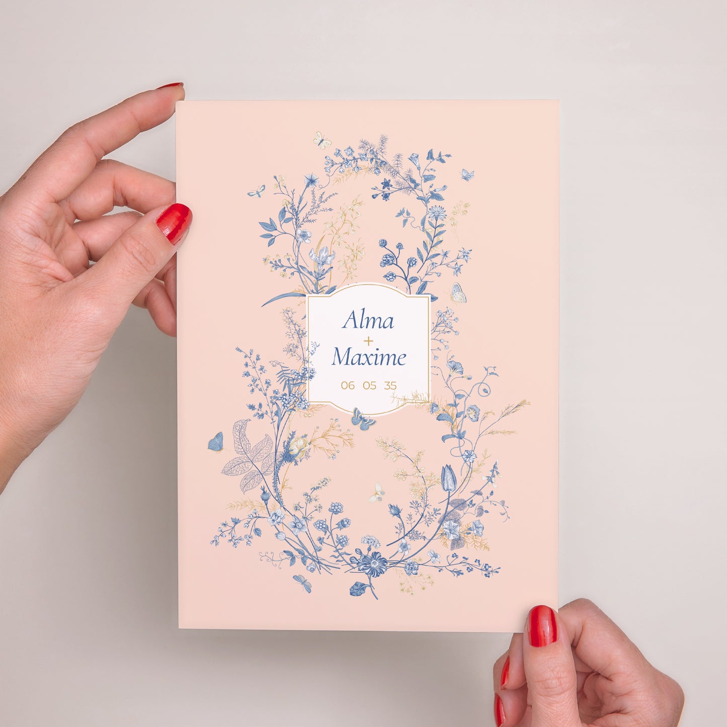 Faire-part Mariage Grand format rectangle Herbes Folles photo N° 2