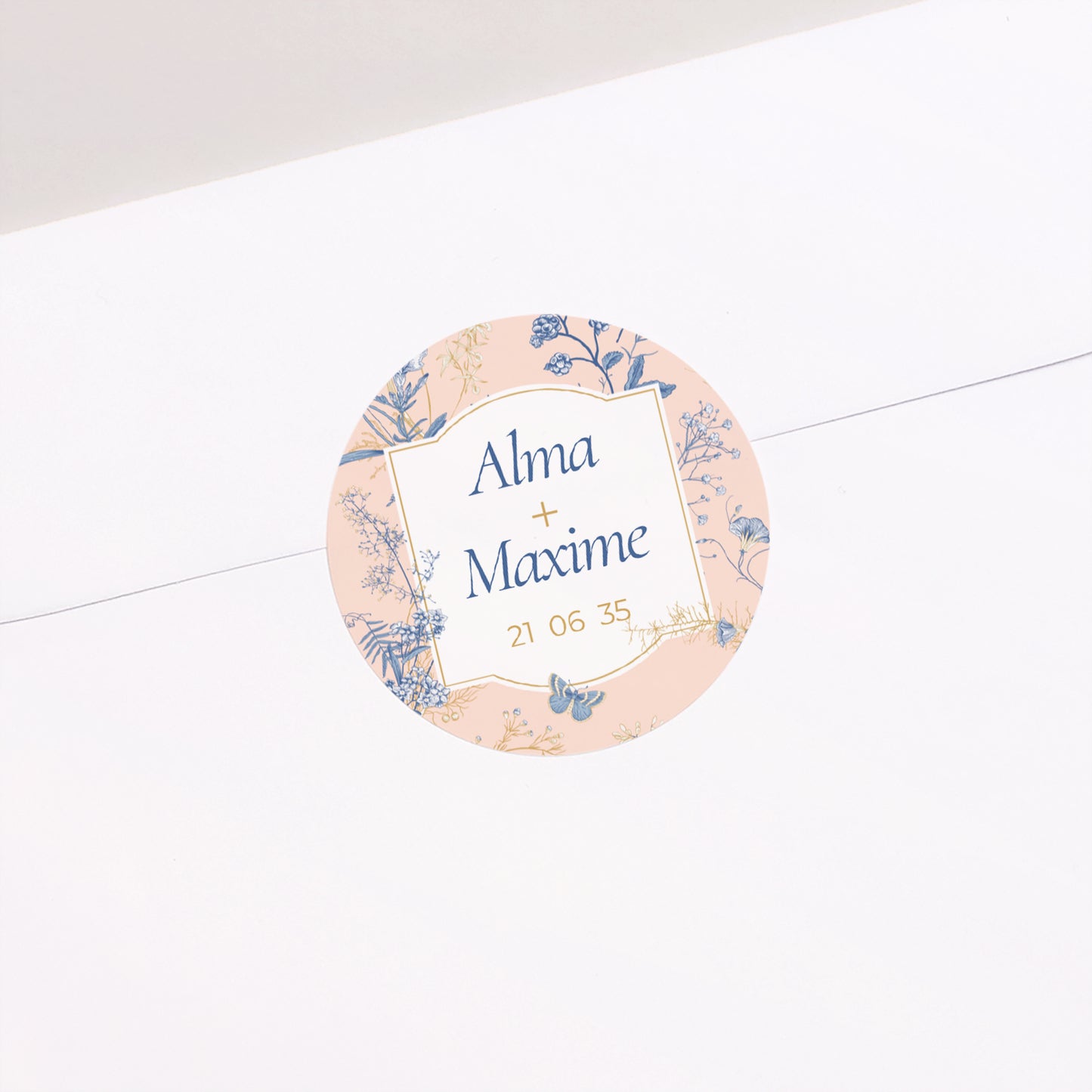 Sticker Mariage Rond Herbes Folles photo N° 1