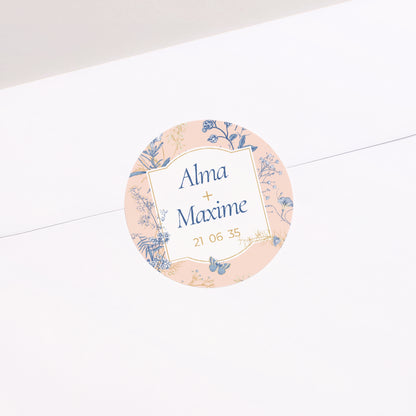 Sticker Mariage Rond Herbes Folles photo N° 1