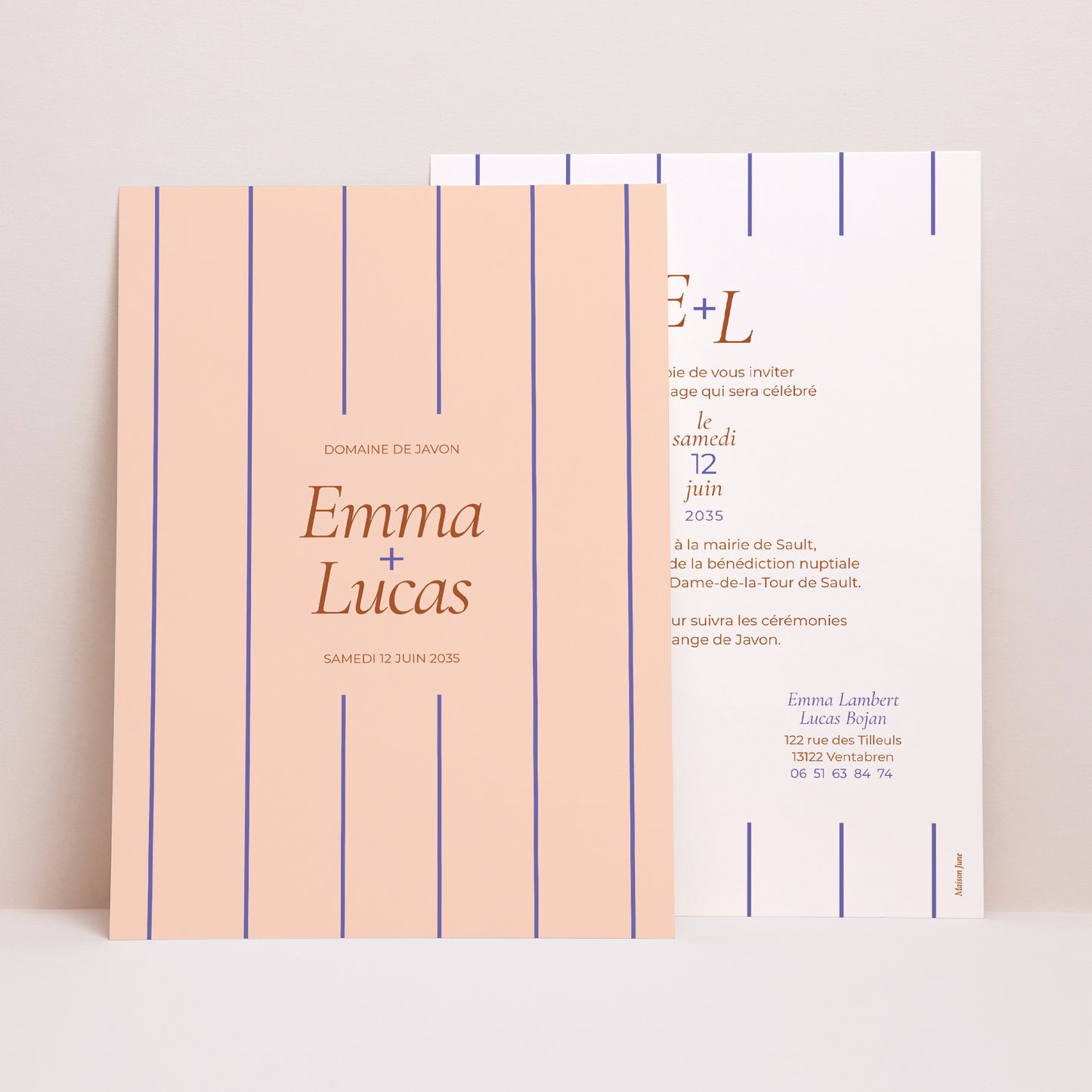 Faire-part Mariage Grand format rectangle Linea Minima photo N° 1