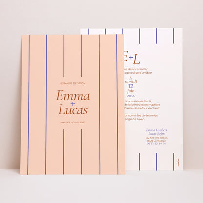 Faire-part Mariage Grand format rectangle Linea Minima photo N° 1