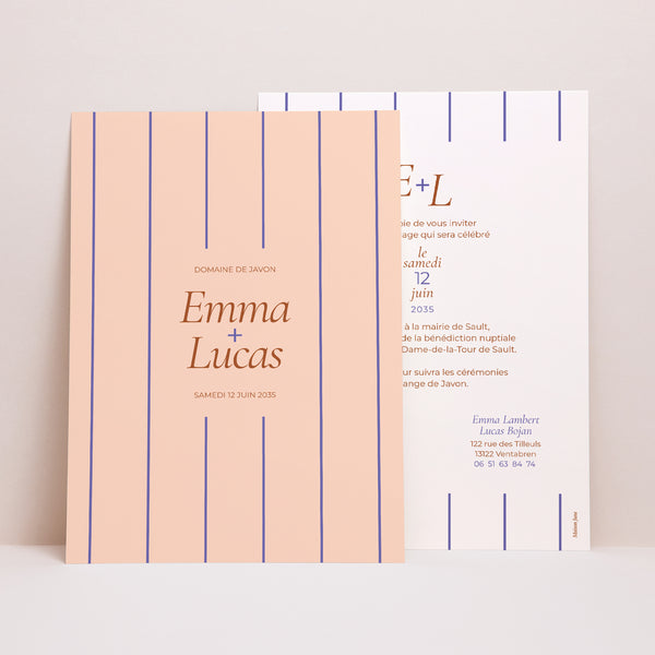 Faire-part Mariage Grand format rectangle Linea Minima photo