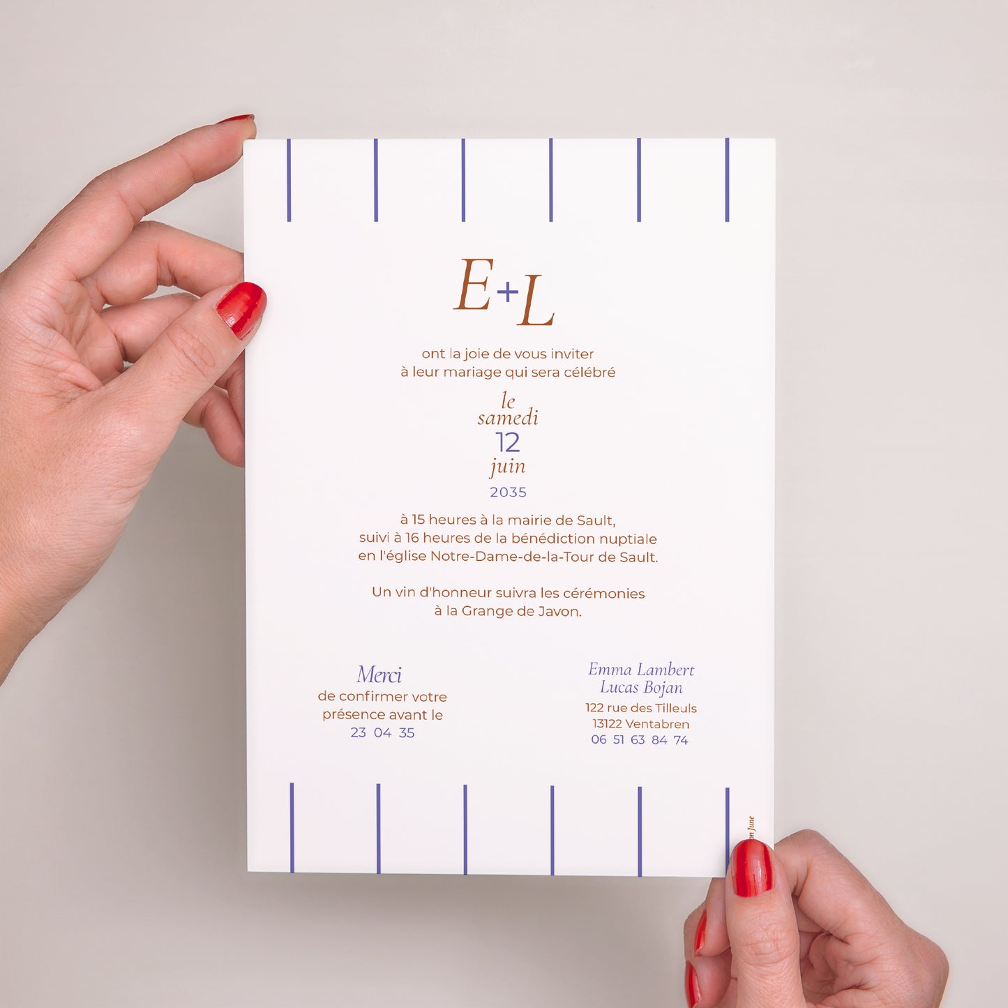 Faire-part Mariage Grand format rectangle Linea Minima photo N° 3