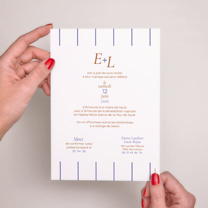 Faire-part Mariage Grand format rectangle Linea Minima photo N° 3