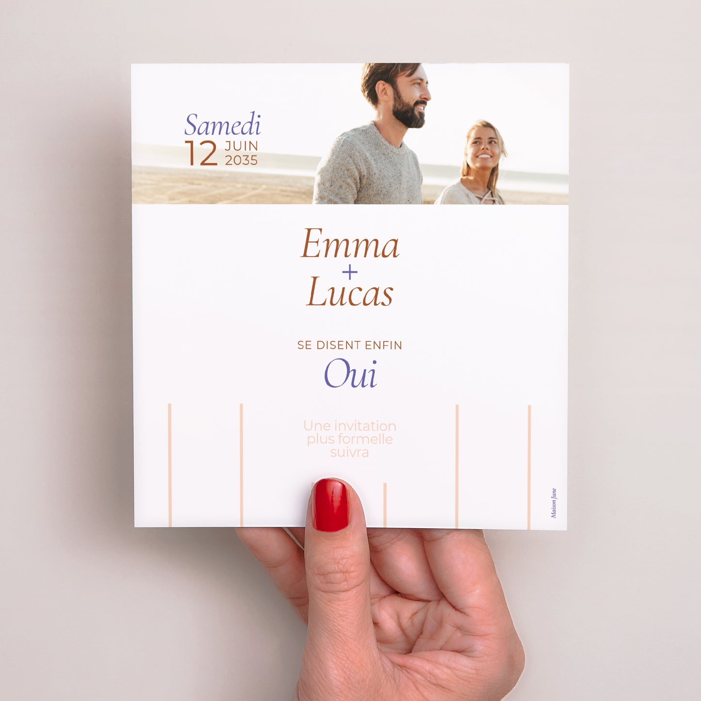 Save the date Mariage Carré Linea Minima photo N° 3