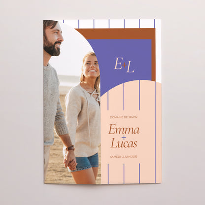 Faire-part Mariage Pochette 2 cartes Linea Minima photo N° 2