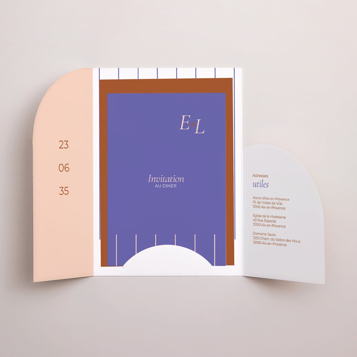 Faire-part Mariage Pochette 2 cartes Linea Minima photo N° 3