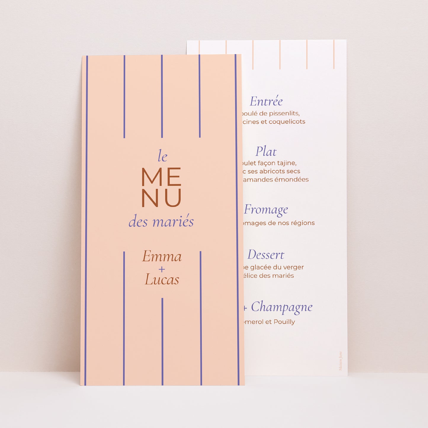 Menu Mariage Panoramique portrait Linea Minima photo N° 1