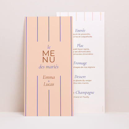 Menu Mariage Panoramique portrait Linea Minima photo N° 1