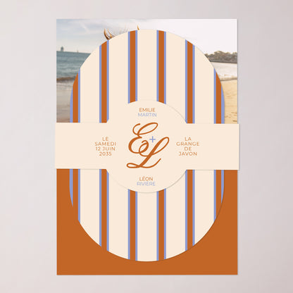 Faire-part Mariage bandeau, 2 cartes Quiet Elegance photo N° 1