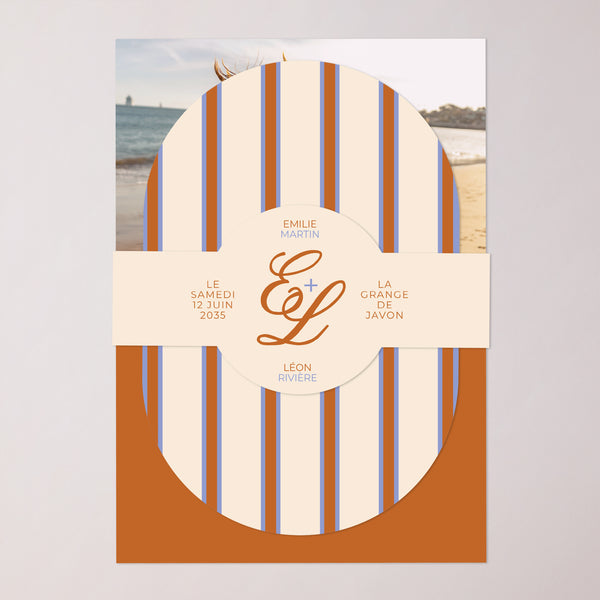Faire-part Mariage bandeau, 2 cartes Quiet Elegance photo