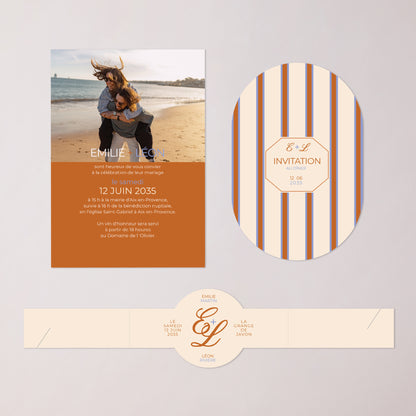 Faire-part Mariage bandeau, 2 cartes Quiet Elegance photo N° 3
