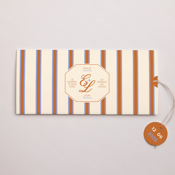 Faire-part Mariage Pochette 2 cartes, étiquette Quiet Elegance photo