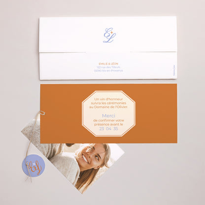 Faire-part Mariage Pochette 2 cartes, étiquette Quiet Elegance photo N° 4